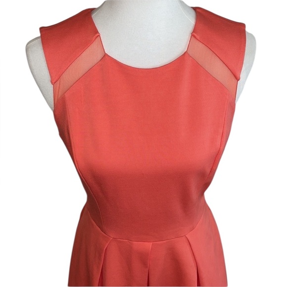 bebe Fit and Flare Dress Coral Color Size Medium - Picture 3 of 15